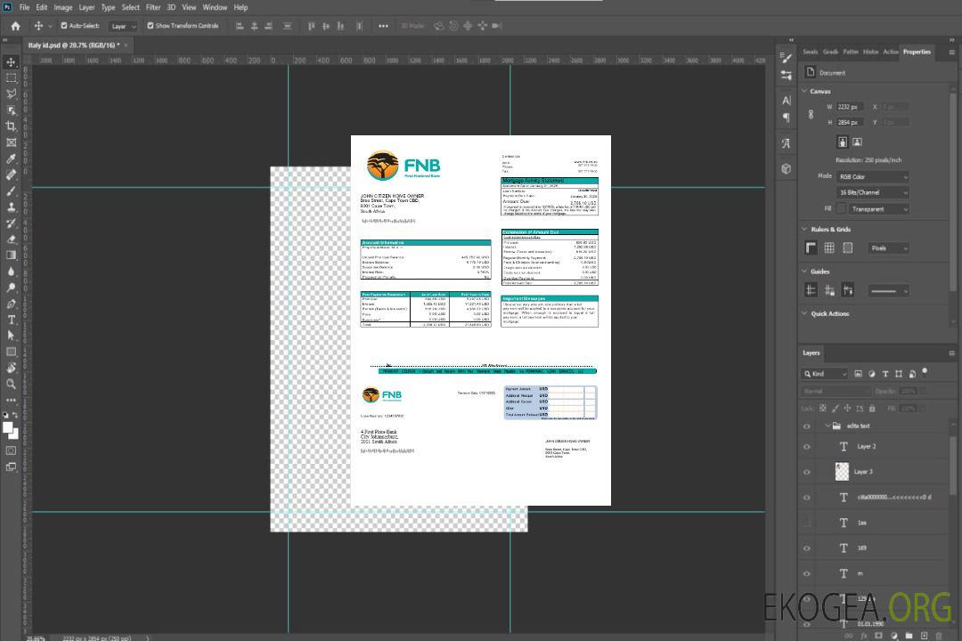 Relevé hypothécaire de la First National Bank (FNB) d'Afrique du Sud aux formats Word et PDF template